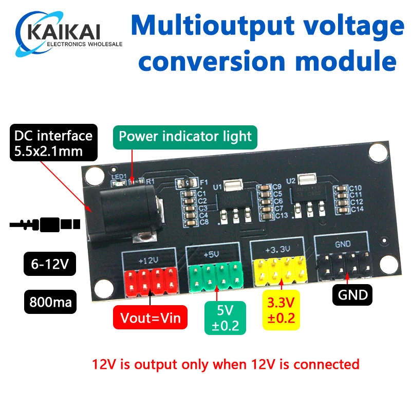 DC-DC 12V to 3.3V 5V 12V Multi-channel Output Voltage Conversion Module Power Module