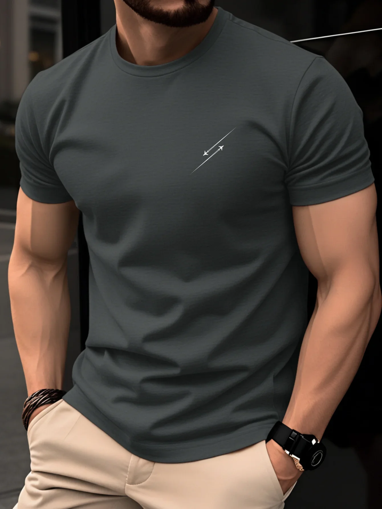 Summer New Men's Casual Short Sleeve T-shirt Simple Style 3D Print Round Neck T Shirt Tops Trend Street Man Clothes