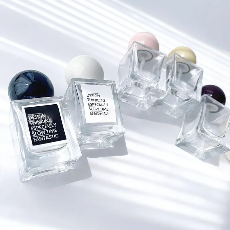 30 مللي 50 مللي زجاجة عطر خط زجاجي رذاذ عطر غطاء خشبي زجاجة بخاخ فارغة حاويات مستحضرات التجميل زجاجة السفر