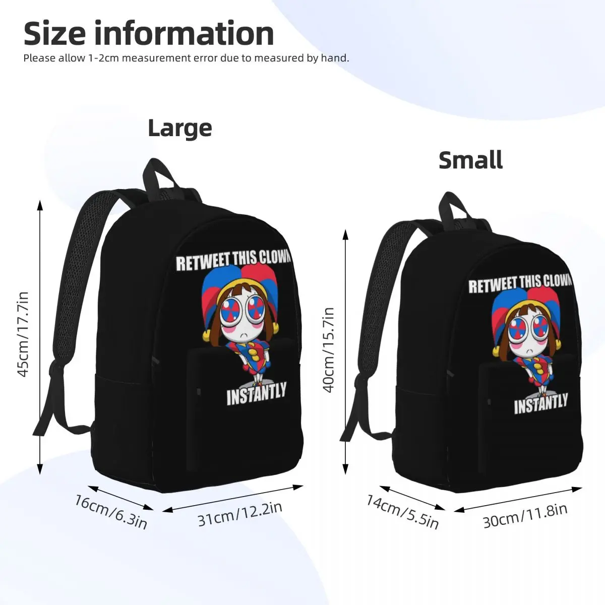 The Amazing Digital Circus Meme zaino per uomo donna Cool Student Business Daypack Laptop Computer borse di tela con tasca