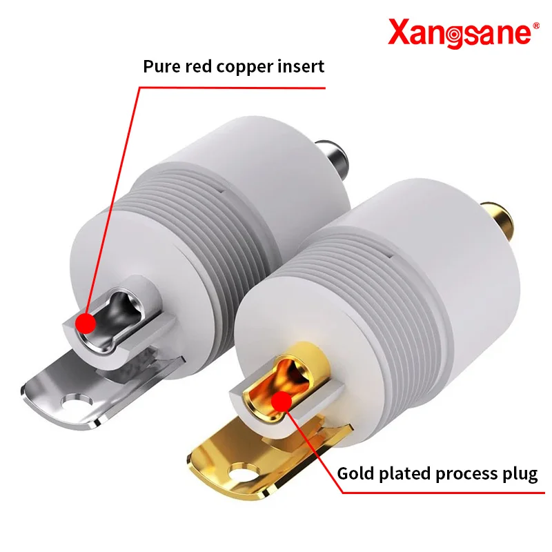 1pcs pure copper silver-plated hifi rca plug core welding audio output/input adapter plug gold-plated rca cable plug