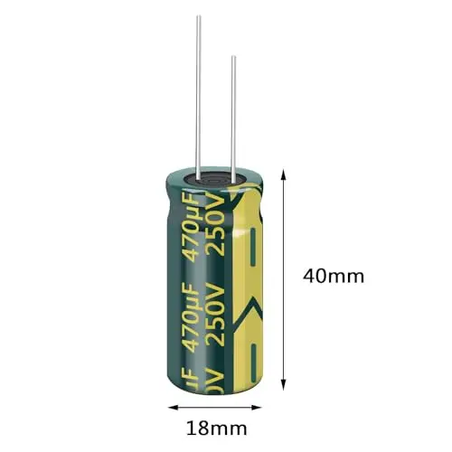 5pcs 250v 470uf Capacitor 18x40MM(0.7x1.57in) High Frequency Aluminum Electrolytic Capacitors for TV, LCD Monitor, Game