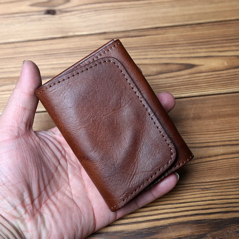 Nzpj Retro Leder Herren Karten paket natürliche Rindsleder Wechsel paket Schlüssel tasche Damen Bankkarte Pack Führerschein paket – Detail 3