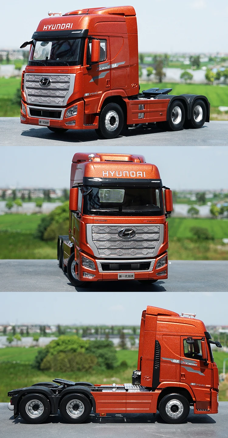 1:24 Originele Hyundai Chuanghu Tractor HYUNDAI Nieuwe Generatie Chuanghu Legering Vrachtwagen Tractor Model