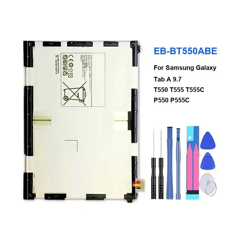 

EB-BT550ABE For Samsung Galaxy Tab A 9.7 T550 T555 T555C P550 P555C Tablet Battery 6000Mah Safe And Reliable