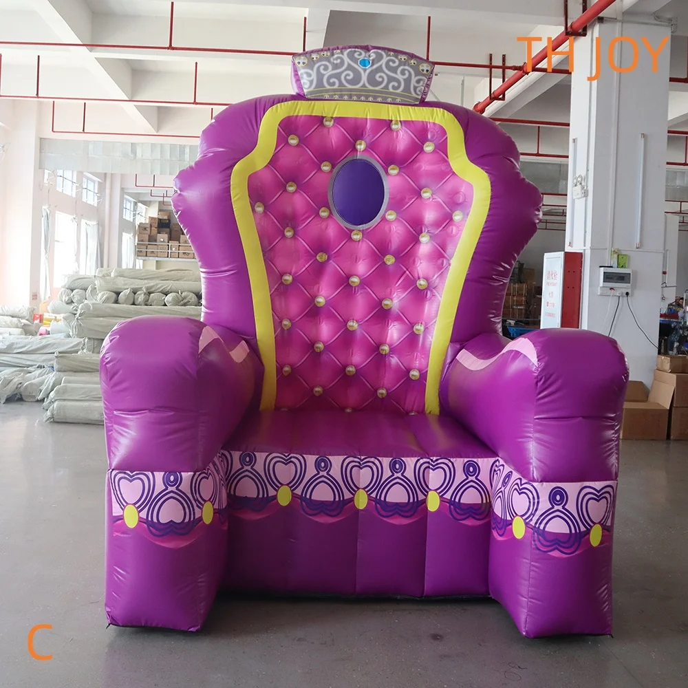 Envío aéreo rápido a puerta, silla inflable de Papá Noel de 2m de altura para Navidad, trono rey inflable grande para alquiler de fiestas