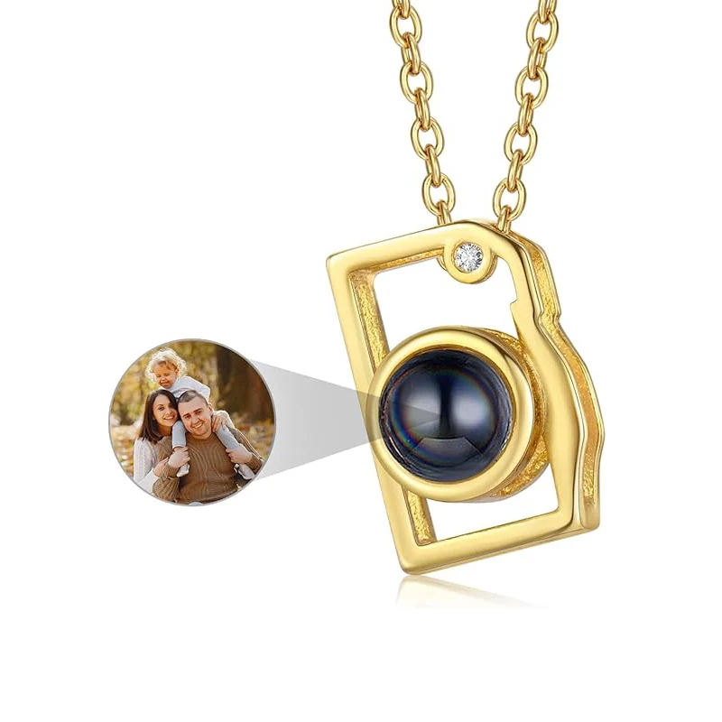 Benutzerdefinierte Fotoprojektionskamera-Halskette, personalisierte Projektions-Halskette mit Bild im Inneren, Geschenke für Frauen, Mutter, Freundin, Ehefrau – Detail 16