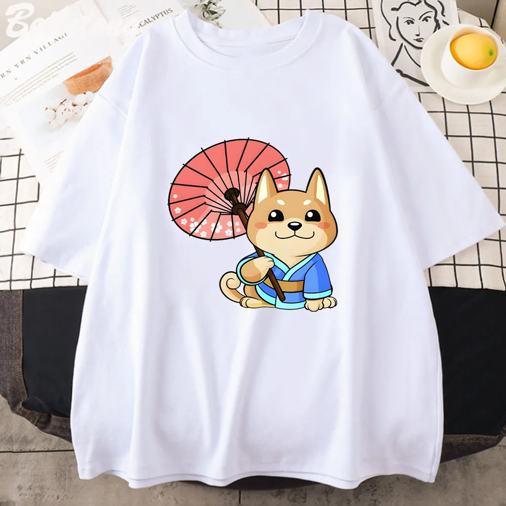 

Anime Kawaii Dog Cartoon Graphic Print T-Shirt Short Sleeve T-Shirts Men Tshirts 90s Tee Summer Tops 100% Cotton Short Sleeve