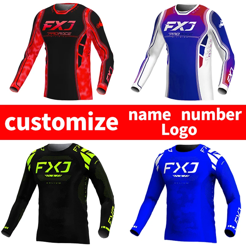 FXJ Children Motocross jersey Off road mx jerseys gree Dirt Bike Youth Adults racing Enduro MTB Motorcycle Customized name