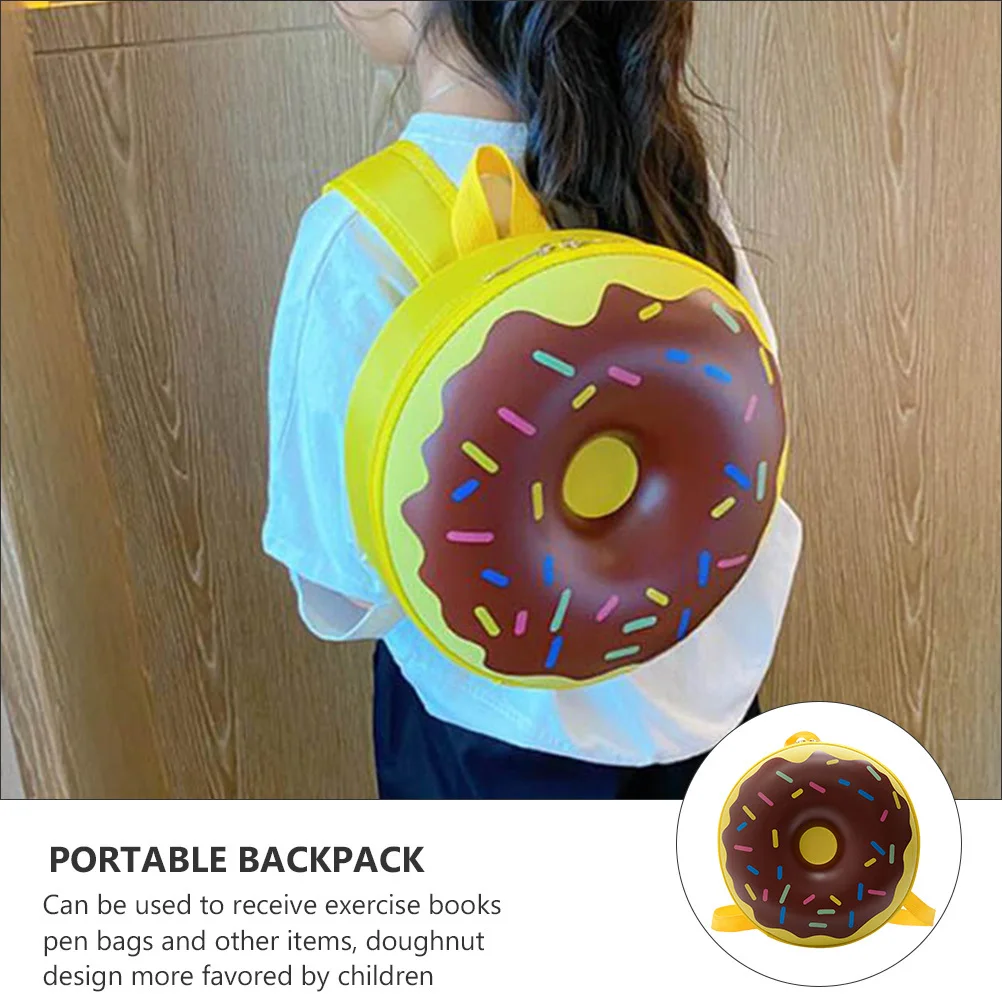 

Lovely Kids Bag ABS Doughnut Backpack Boys Girls Portable Storage Pouch High Quality Material Handle Chic Fashion Compact