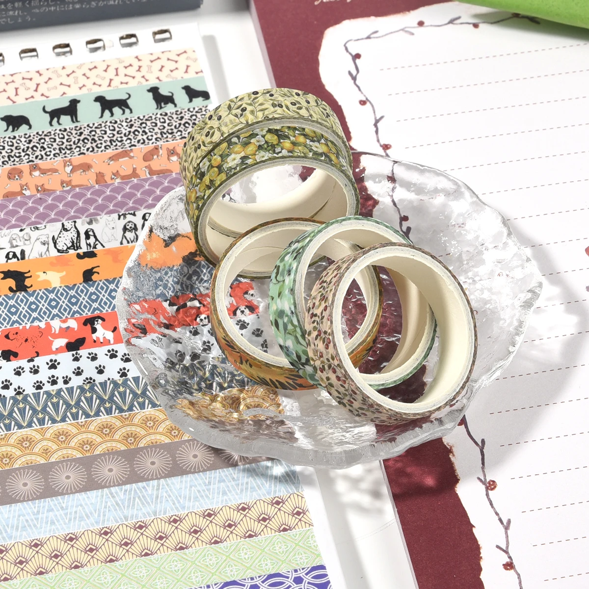 10 لفات من أشرطة اشي على شكل زهرة مجموعة أدوات مدرسية ملصقات لطيفة شريطٌ لاصق أدوات مكتبية جمالية لتزيين مجلة القصاصات #5