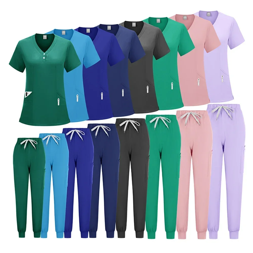 Multicolor Women Wear Scrub Set Doctor Workwear Nurse Scrubs Set Wholesale Jogger Suit Doctor Hospital Medical Surgical Uniforms