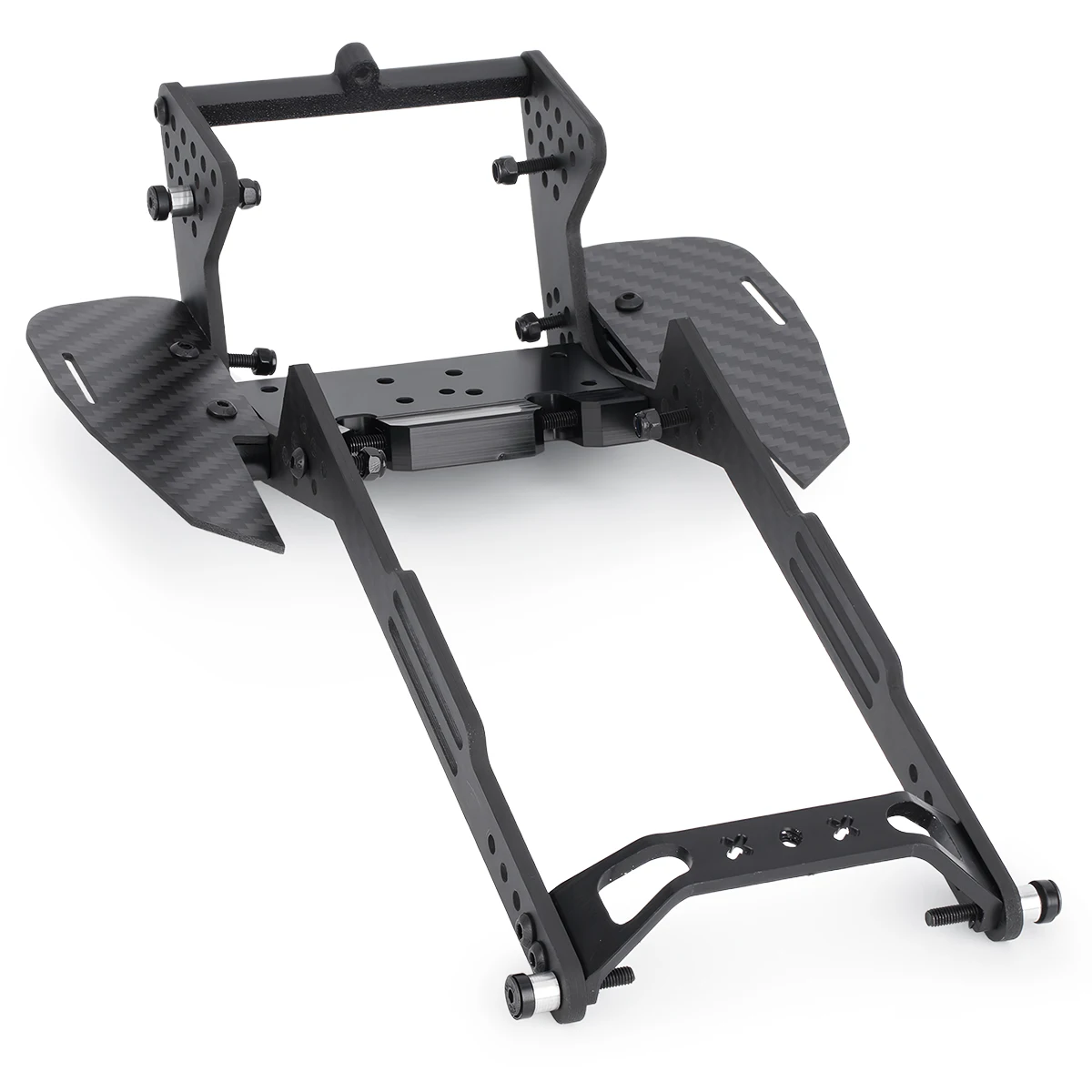 Carbon Fiber LCG Chassis & High Clearance Links Kit with Transmission & Transfer Case for 1/10 RC Crawler