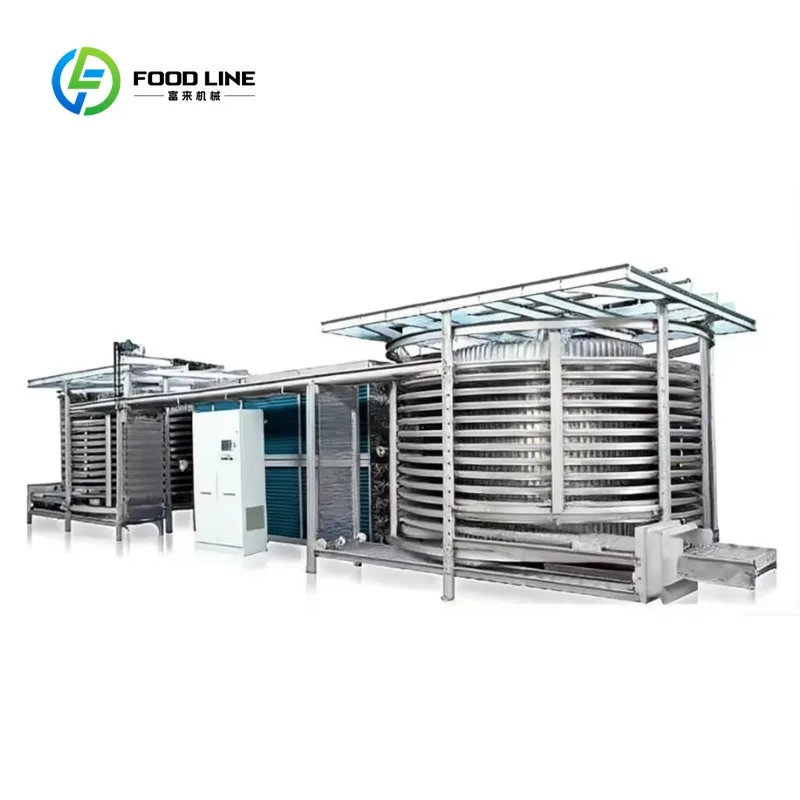 Customized Spiral Cooling Freezing Conveyor Machine Spiral Quick Freezer Conveyor For Dumpling Seafood Food Quick Cooling