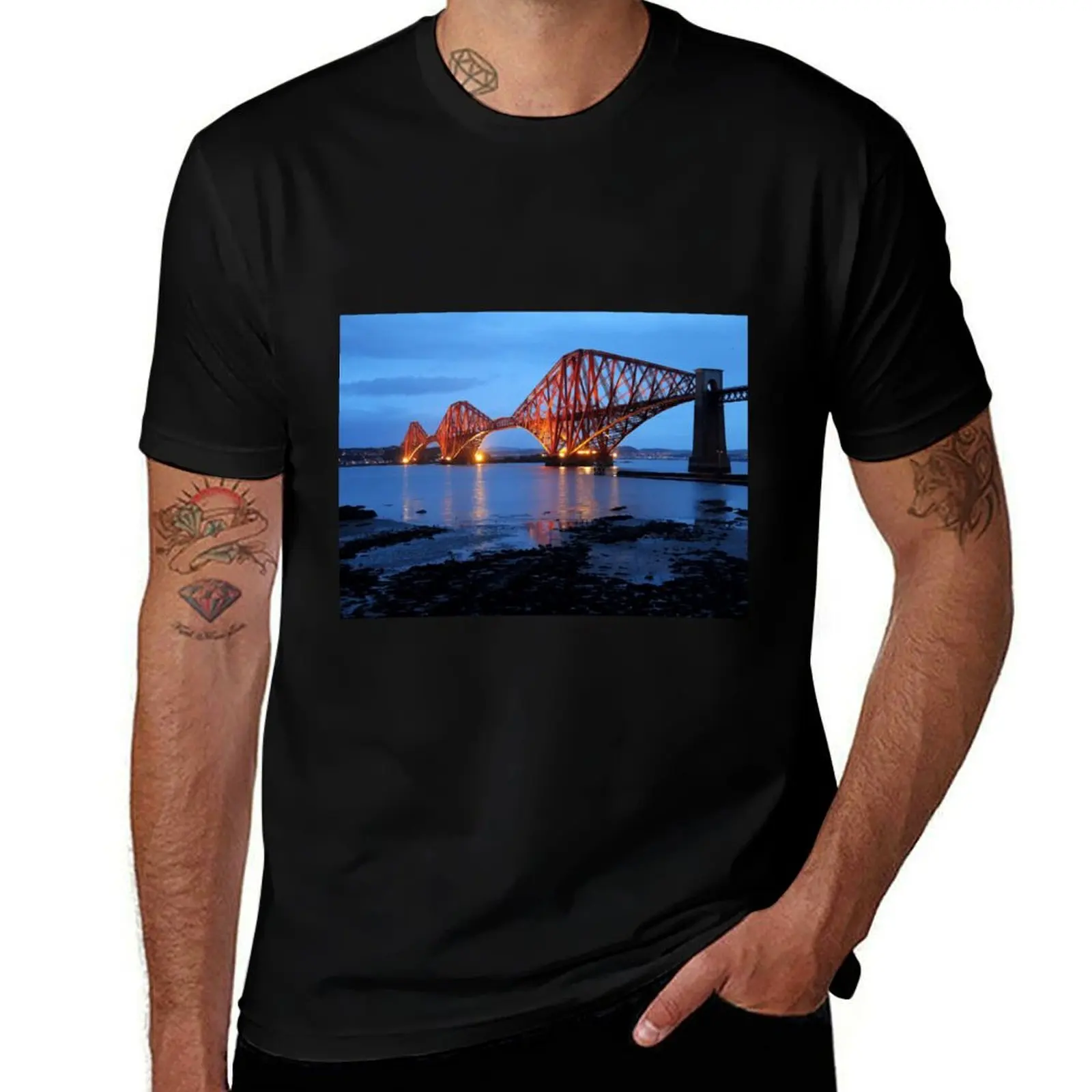 Forth Railway Bridge T-Shirt Big and Tall Gym T-Shirt