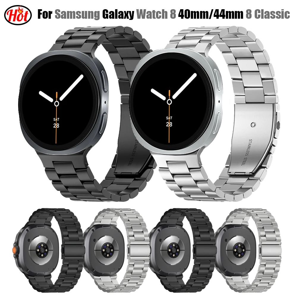 

Ремешок из нержавеющей стали без зазоров для Samsung Galaxy Watch 8 Classic, роскошный металлический ремешок 46 мм для часов 8, 40/44 мм, аксессуары для браслетов