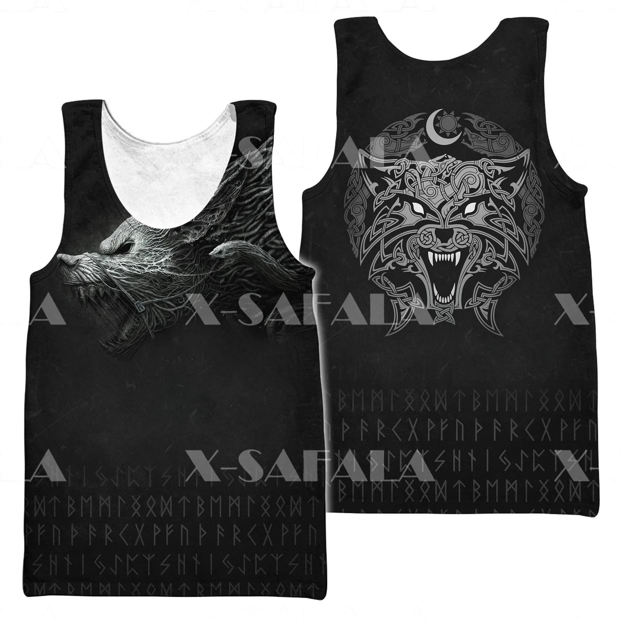 Odin Viking Symbol Tattoo Raven 3D Printed Men Shirt Vest Harajuku Fashion Sleeveless T-shirt Summer streetwear Tank Tops-2