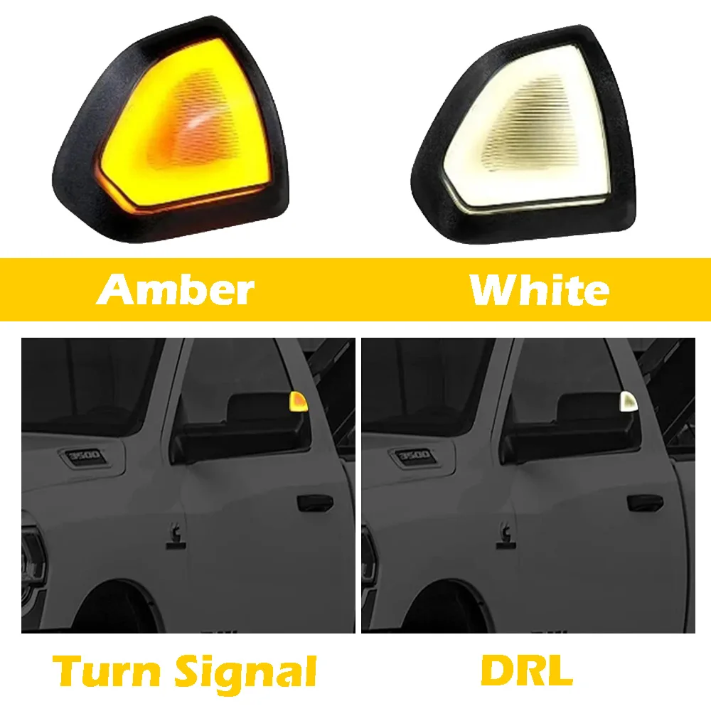 2 قطعة LED الجانب مرآة بدوره مصباح إشارة و تشغيل ضوء ل دودج رام 1500 2010-2021 2500 3500 4500 5500 2010-2018 683028AA #2
