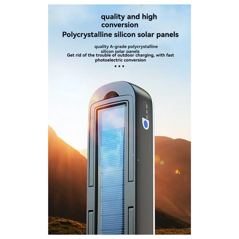 ABGG-Work Lamp Solar Rechargeable Camping Lantern 3600Mah Power Bank 3 Light Modes LED Tent Light Garage