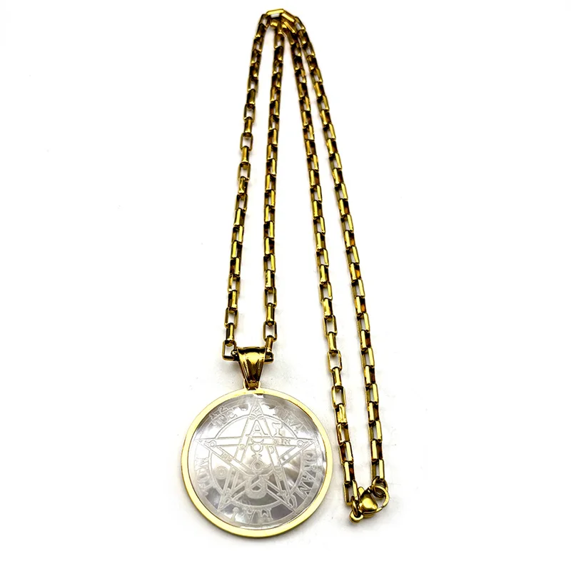اليهودية Tetragrammaton العبرية الخماسي شل القلائد للنساء الرجال الفولاذ المقاوم للصدأ الذهب اللون الذكور سلسلة تميمة مجوهرات هدية
