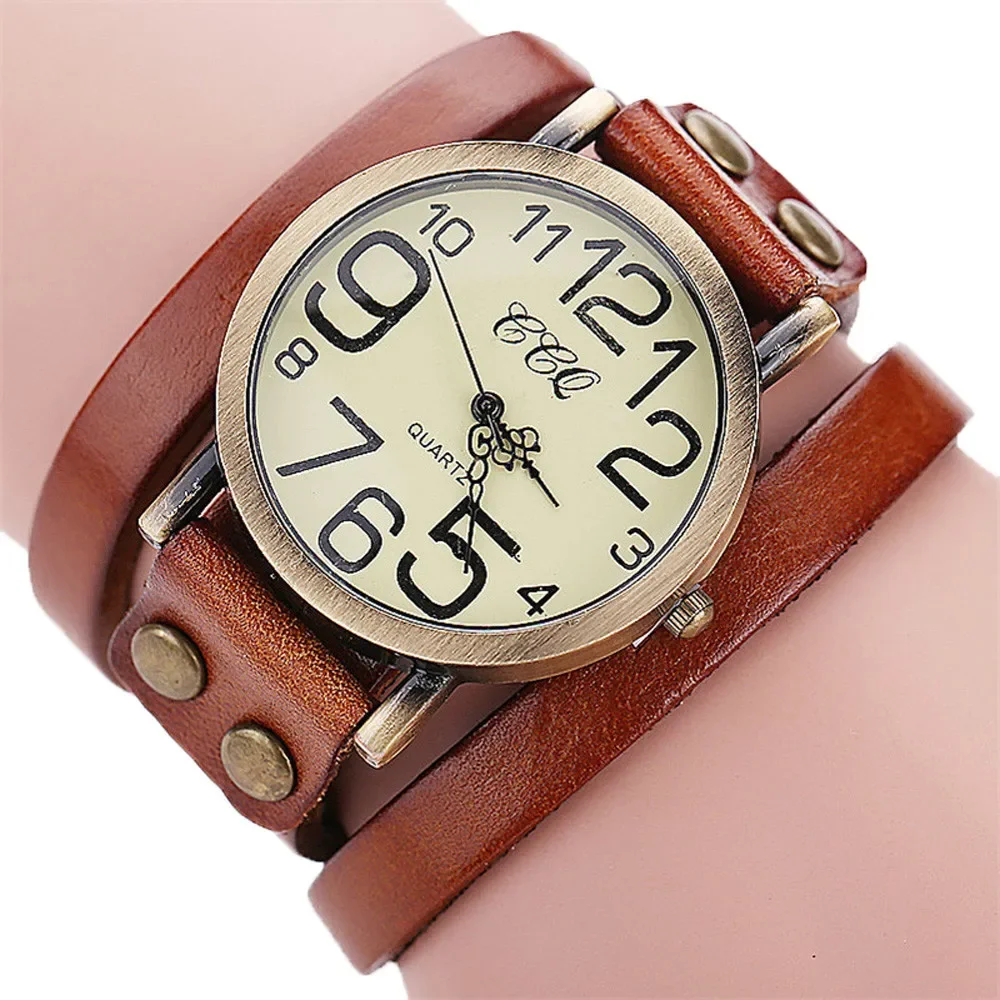 Luxury Brand Vintage Casual Cow Leather Bracelet Watch Women Leather WristWatch Classic Watches for Woman Relogio Feminino