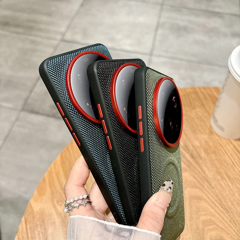 For Xiaomi 15S 15 14 13 Pro Ultra Case Magsafe Metal Alloy Camera Protection Independent Buttons Vegan Leather Case Cover - Image 5
