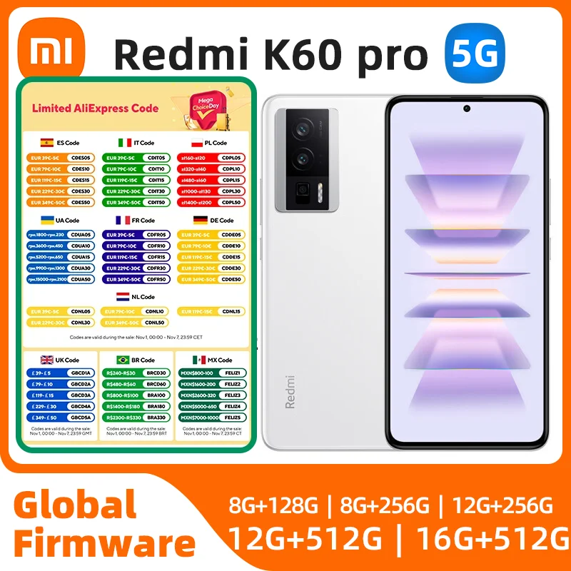 

Original Xiaomi Redmi K60 Pro 5G Smartphone Snapdragon 8+ 6.67" 2K Screen 120Hz 50MP Triple Camera 5000mAh used phone