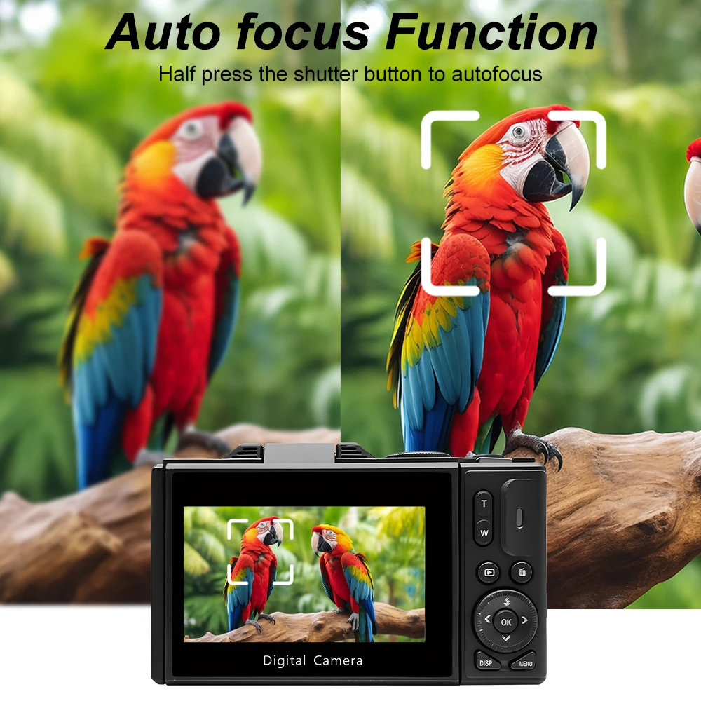 Ourlife AC600 Compact Digital Photography Camera 4K 18X Digital Zoom Vintage Video Recorder 180° Flip Screen Cameras WiFi WebCam image 3