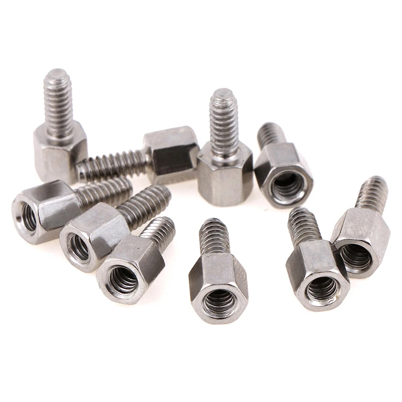 10Sets 5+7mm Header Plate Bracket Stud Bolt & Nut Nuts Screw D-Sub VGA DB9 DB15 DB25 RS232 COM Serial Dropshipping