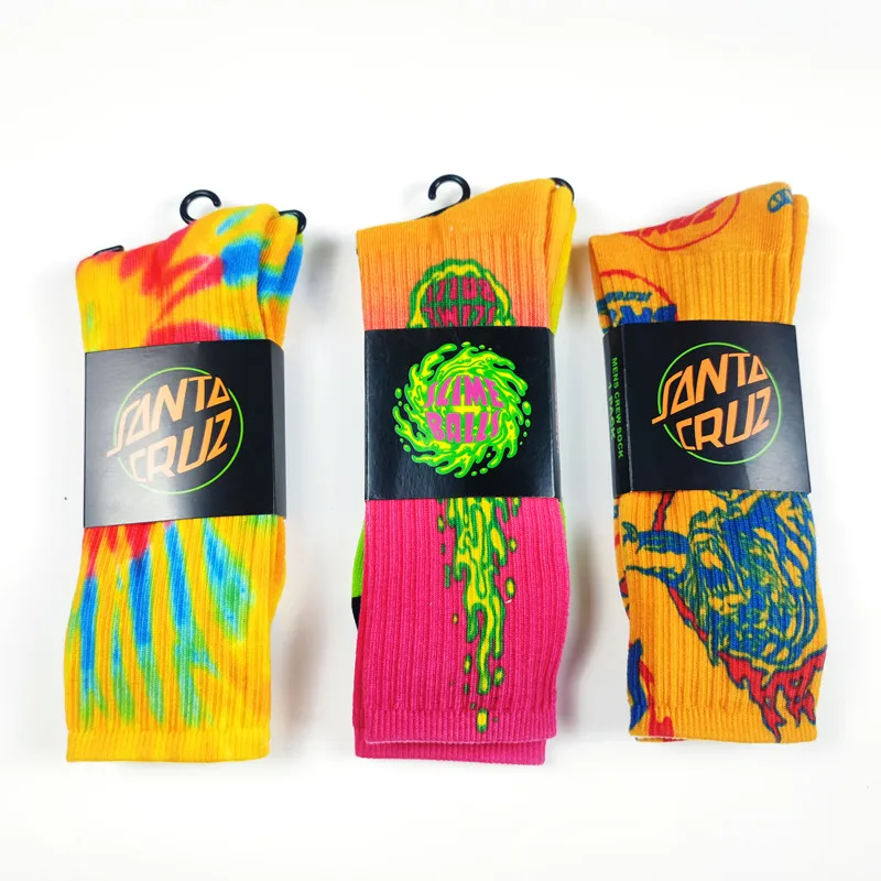 1 pair of printed street skateboard trendy socks, long leg sports outdoor socks