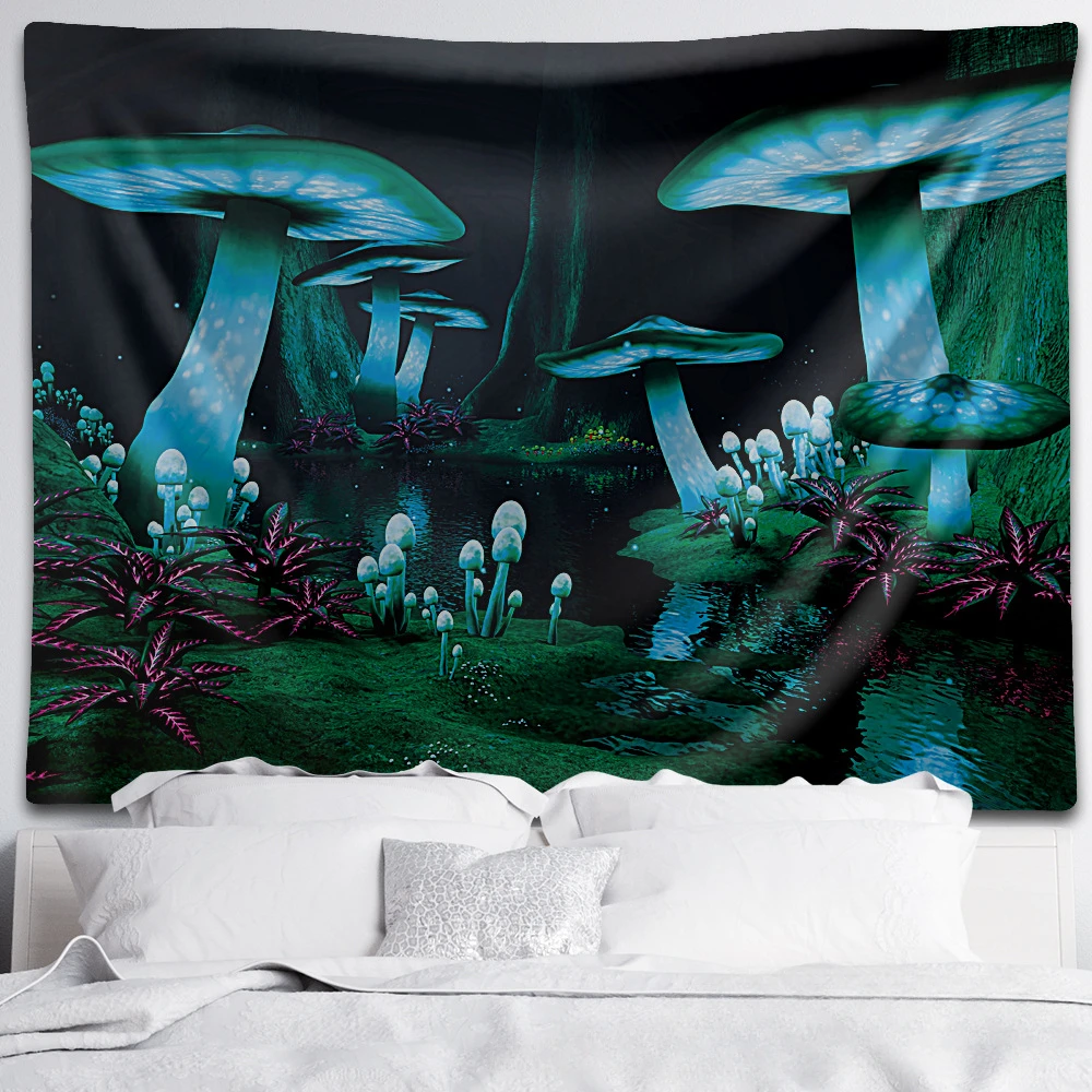 

trippy Mushroom forest tapestry wall carpet home decoration mushroom Art Hanging Cloth Tapestry Modern Home Decor Living Room