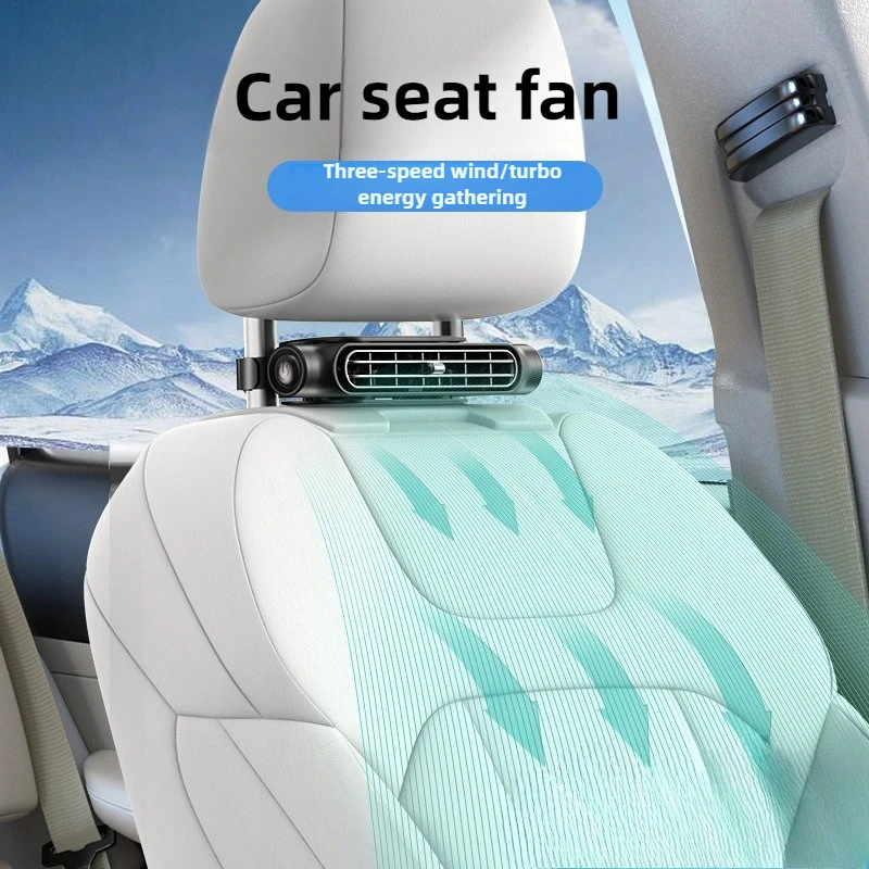 Car Seat Back Cooling Fan 3 Speeds Adjustable Car Headrest Cooling Air Fan USB Powered Air Cooling Fan for Front Rear Passenger