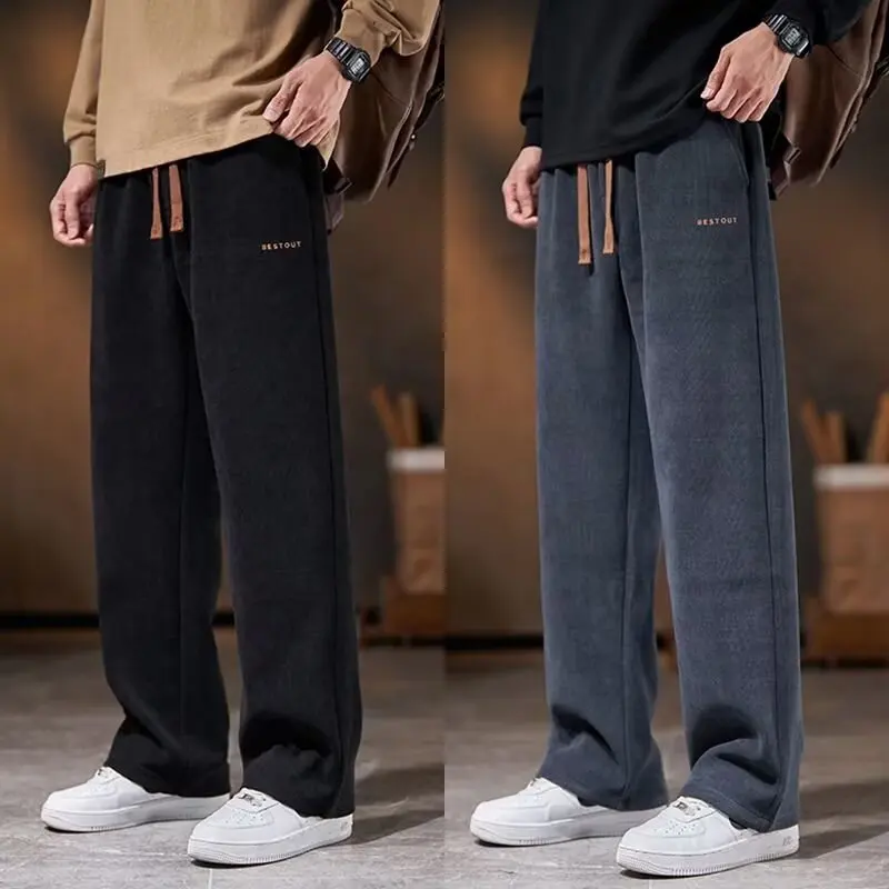 

Men's Corduroy Sport Pants Loose Fit Warmth Non-Magnetic Non-Iron Large Size Casual Trousers Autumn Winter Faion