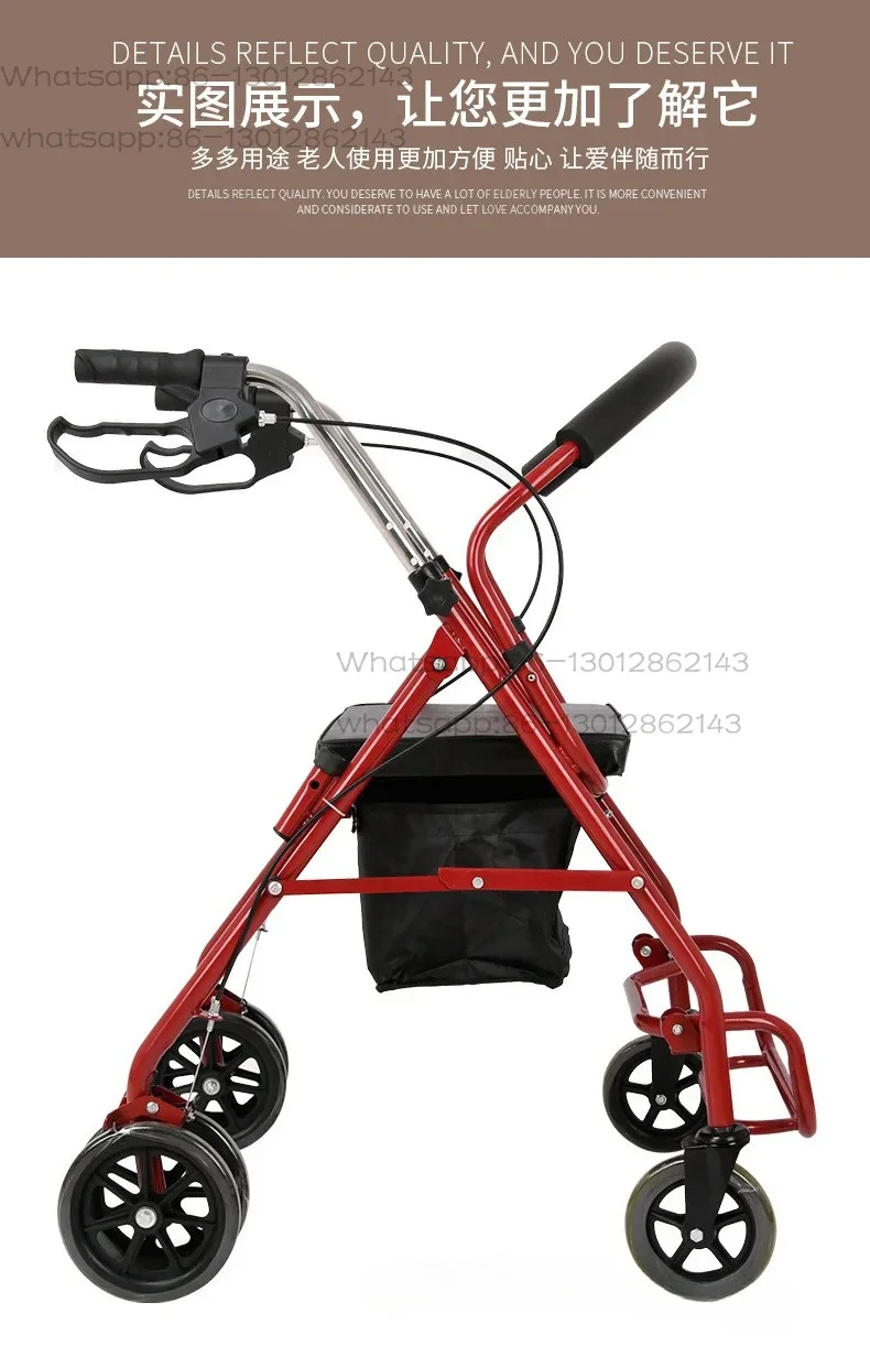 Suitable For  Foldable Shopping Cart with Seat Elderly Wheeled Shopping Stroller  Lightweight Mobility Aid Walking Assistant wi