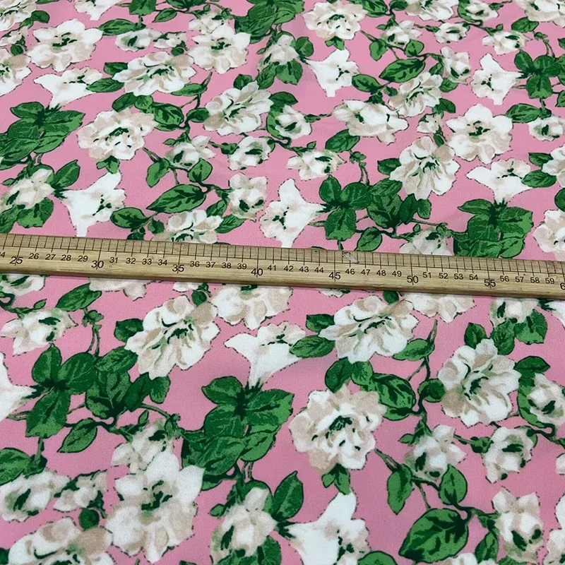 Crepe De Chine Printed Fabric for Women\'s Spring Summer Clothing Chiffon Fabric for By Meters Cloth Sewing Material