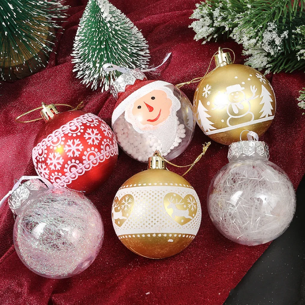 Christmas Decoration 6cm Plastic Ball Shaped Painted Christmas Party Hanging ball Pendant 16pcs/set Xmas Tree Drop Ornament - Image 6