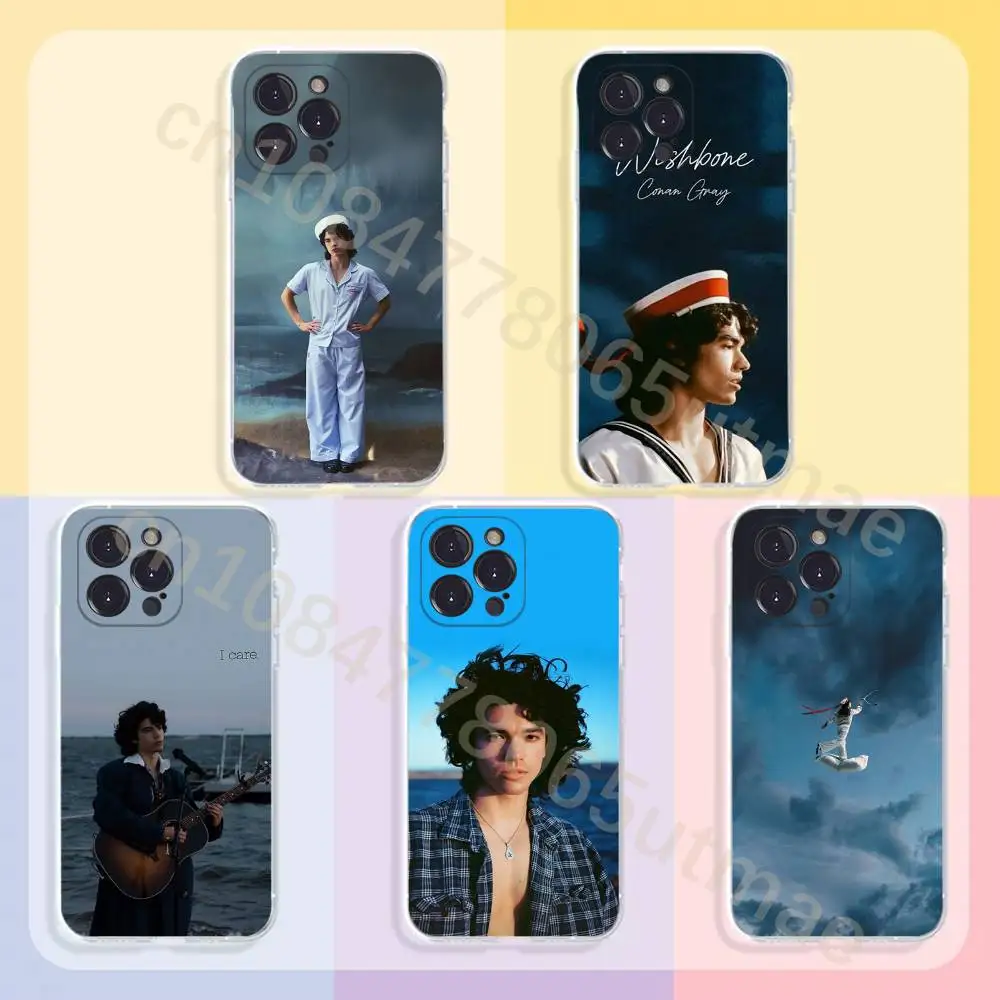 

C-Conan Grey Wishbone Phone Case For iPhone11,12,13,14,15,16,17,Plus,Pro,Max,Plus,Transparent Cover