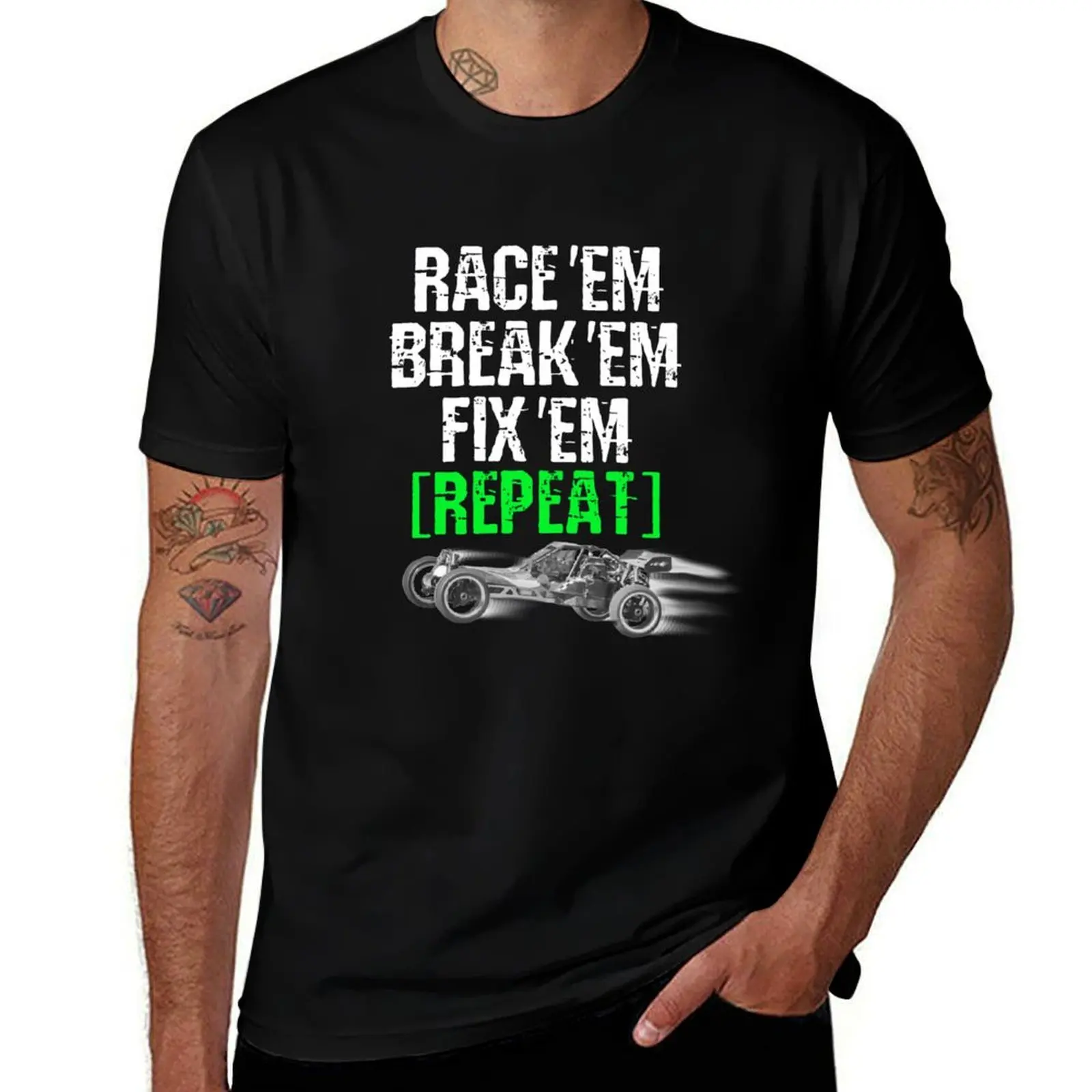 

RC Car Shirt Race em Break em Fix em Repeat Radio Control Cars T-Shirt aesthetic clothes designer shirts graphics Men's t-shirts