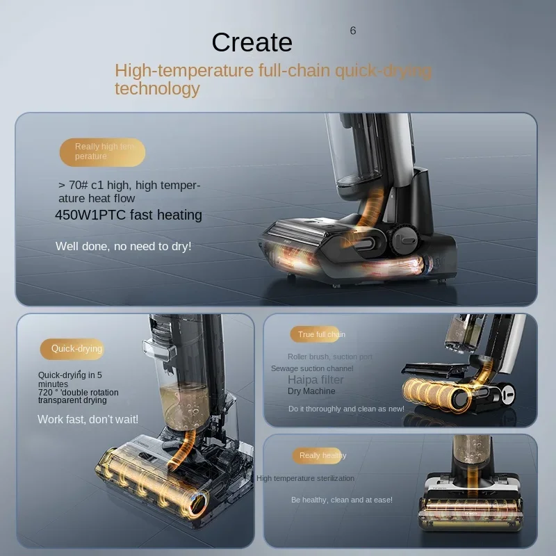 Tineco fuwan booster pro boden waschmaschine haushalts geräte vakuum mopp boden doppel kraft schnell trocknende reinigungs maschine