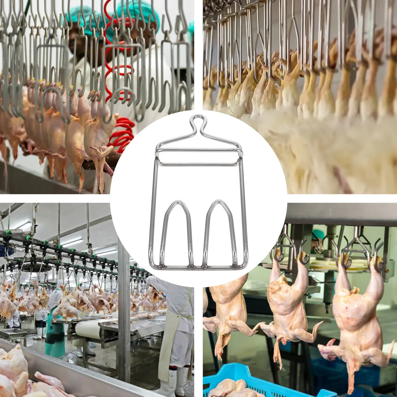 Stainless Steel Poultry Hanging Hook for Chicken Slaughter, Butcher, Restaurant, Grocery & Outdoor Meat Processing