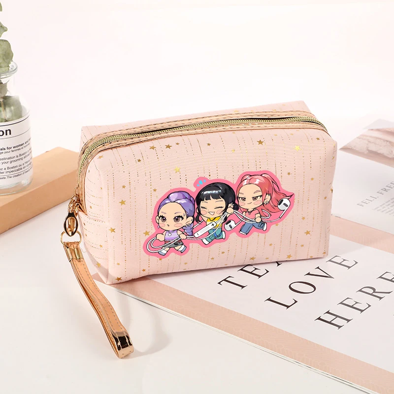 KPop شيطان هنتر حقيبة مستحضرات تجميل مقاومة للرطوبة تنفس حقيبة سفر موضة الكرتون أنيمي نمط حقيبة مستحضرات تجميل صديق هدية عيد ميلاد #3