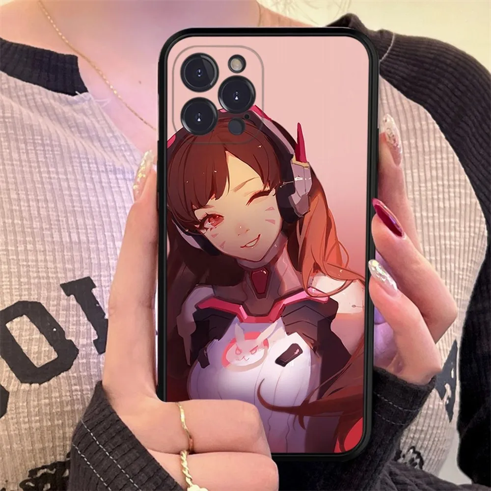 O-Overwatchs-Caixa de telefone DVA Game, capa de silicone macia para iPhone 15, 14, 13, 12, 11 Pro Mini, XS MAX, 8, 7, 6 Plus, X, XR