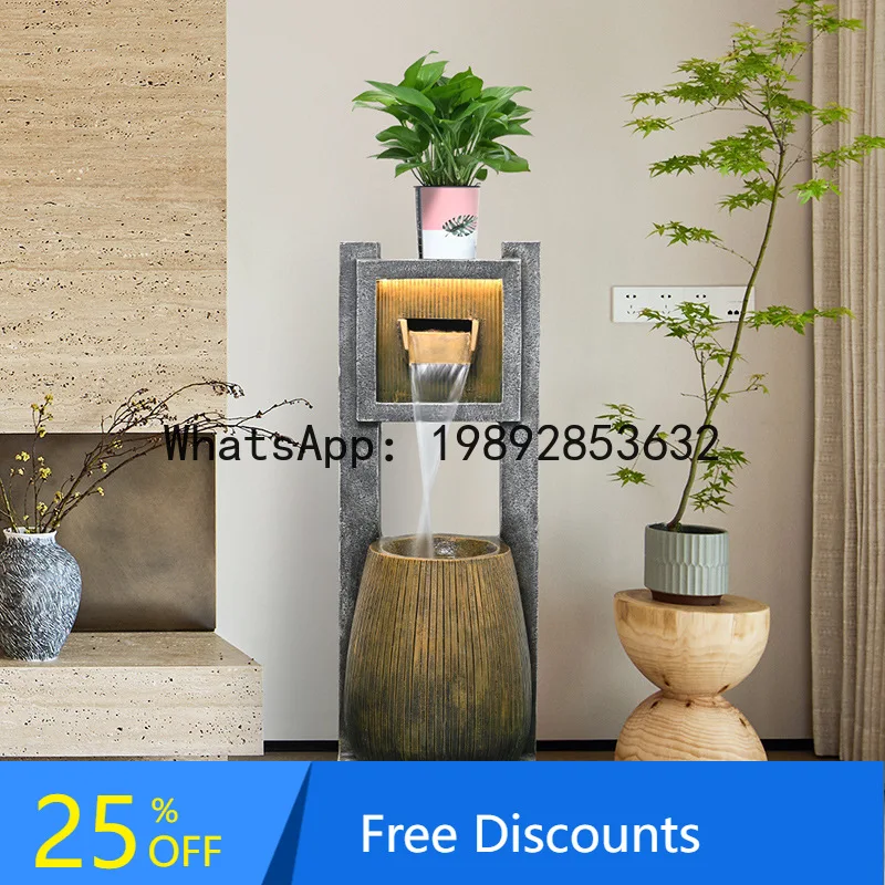 

LYY Simple Flowing Water Ornament Fake Mountain Fountain Dripping Water Feng Shui Living Room Circulating Water Floor Standing