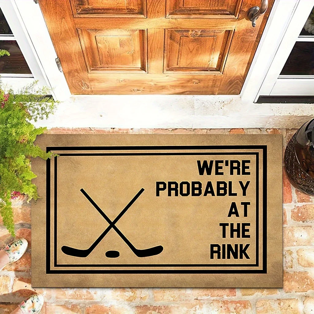 Funny Hockey Player Doormat, 