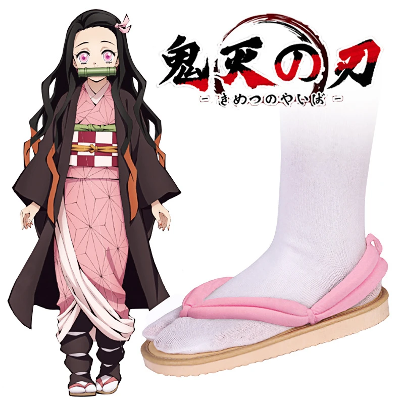 Demon Slayer Anime Cosplay Shoes for Men Women Carnival Japanese Wooden Geta Clogs Kamado Tanjirou Nezuko Kimetsu No Yaiba