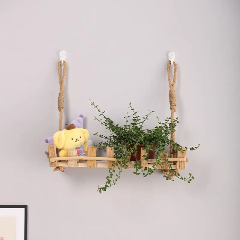 

‌ Скандинавское настенное хранилище, монтажная система с нулевым повреждением, веревочные подвесные полки, современный дисплей для галереи