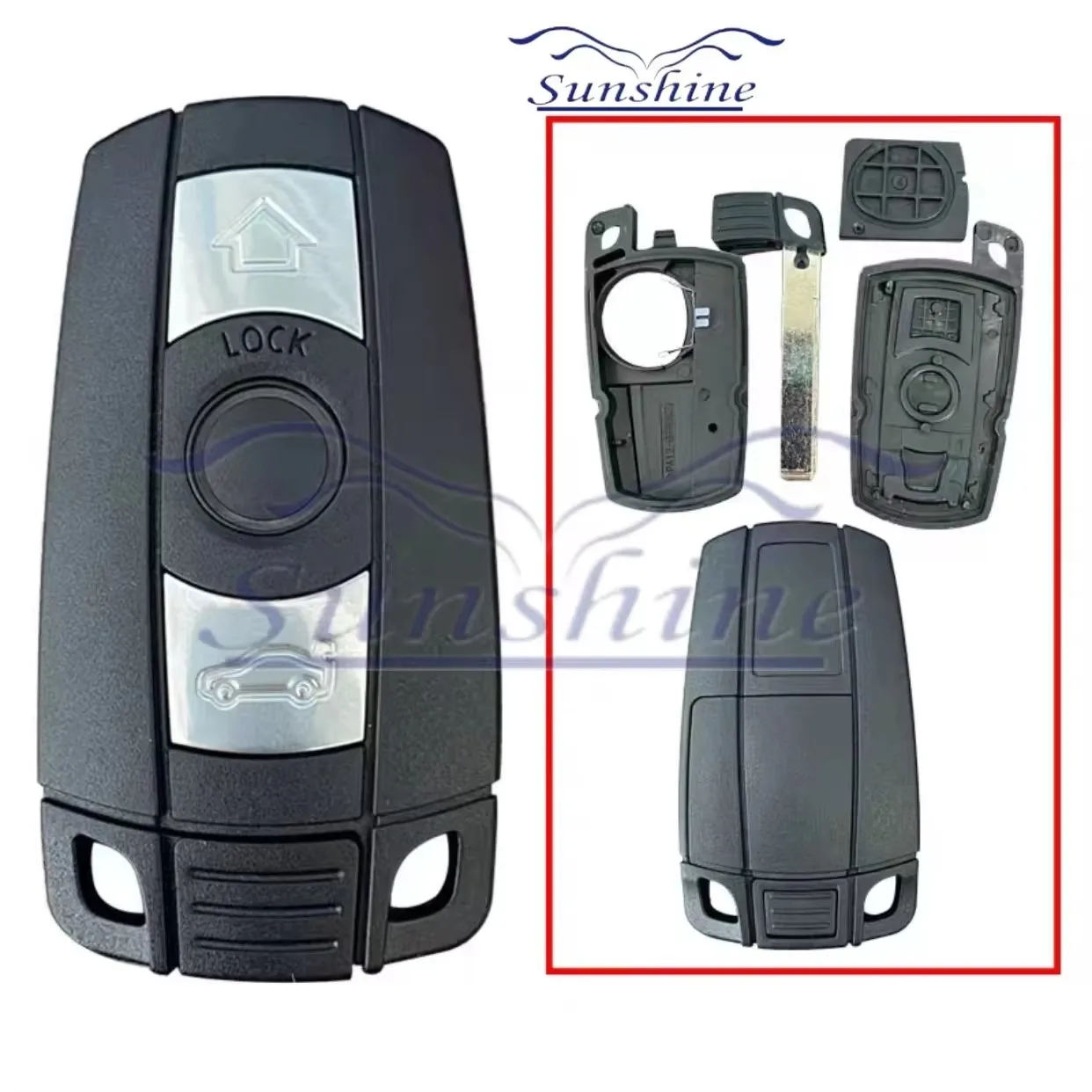 

Sunshine Remote 3 Buttons Car Key Shell Case Smart Blade Fob Case Cover For BMW 1 3 5 6 Series E90 E91 E92 E60 With Logo