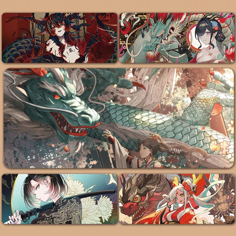 2024 New Year Chinese Japanese Dragon Tatu XXL Large Mouse Pad Computer Laptop Non-slip Office Keyboard Mats Desk Mat Mousepad