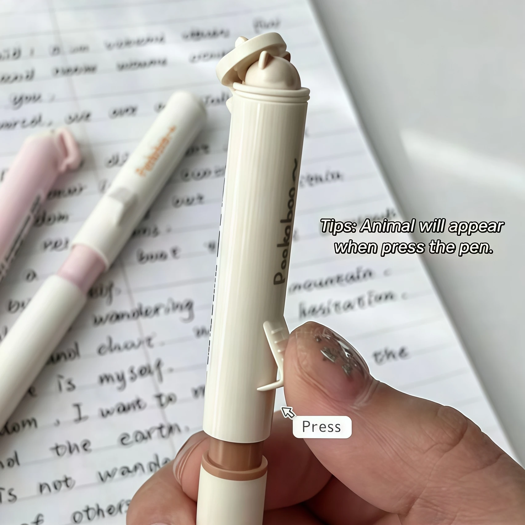 6pcs luxury Animals Cat style gel pens,Creative Twist Cup Ballpoint Pens, 0.5mm,Cute Note Taking Fine Point Retractable 6 Black