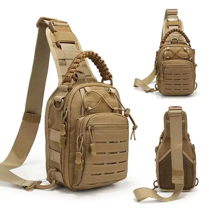 Men Outdoor Hiking Camping Bags Military Tactical Backpack Shoulder Bag Chest Bag Army Hunting Fishing Pack Sling Molle USB Bag